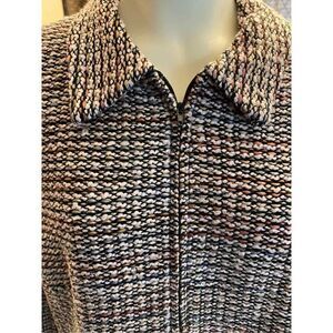 Sag Harbor SZ 14 Woman’s Beautiful Multicolored Soft Zip Up Jacket